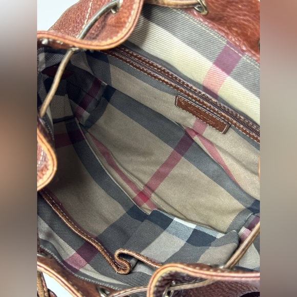 BURBERRY Vintage Brown Leather Small Backpack - Picture 12 of 16
